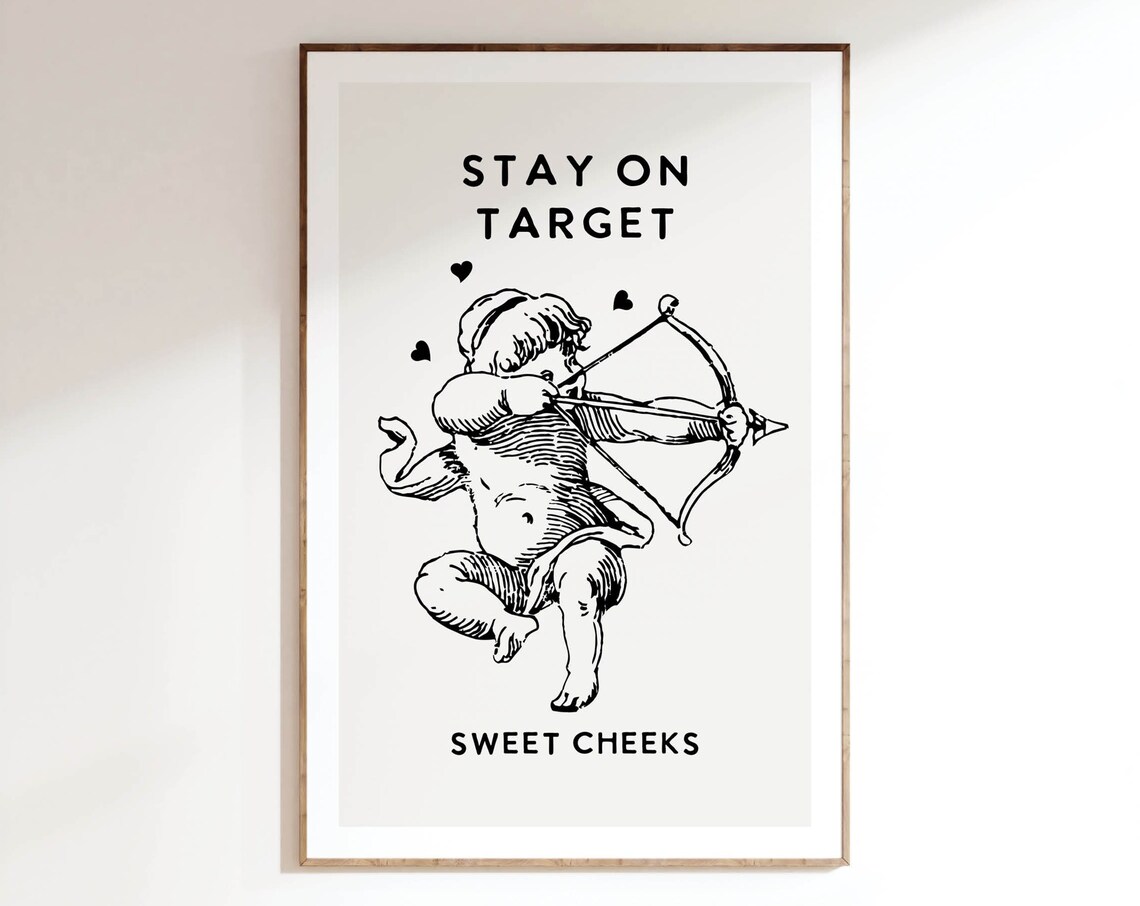 Valentine Love Bathroom Poster, Funny Bathroom Wall Art