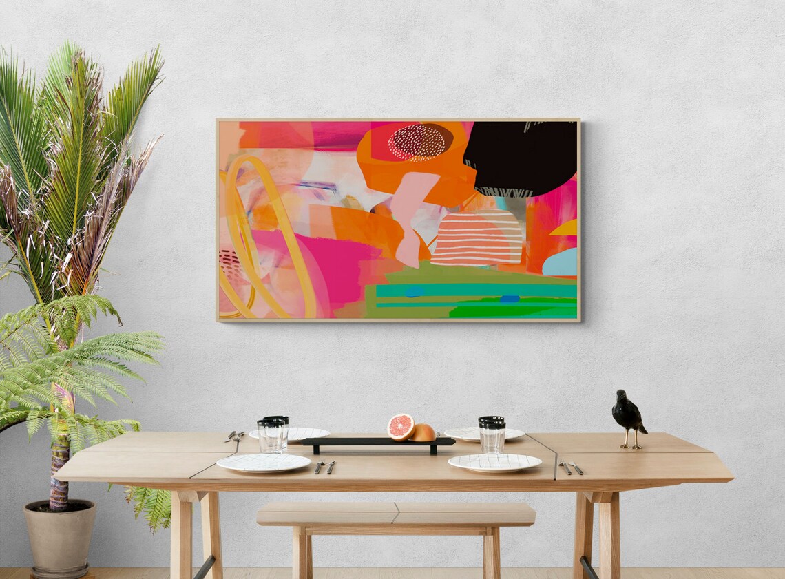Frame TV Abstract Art, Colorful Multicolor Print - Image 4