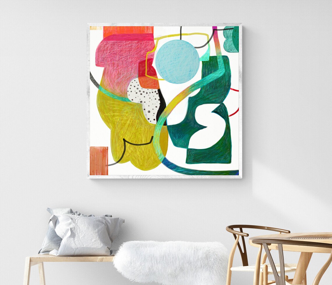 Modern Abstract Painting, Colorful Wall Art Print - Image 5
