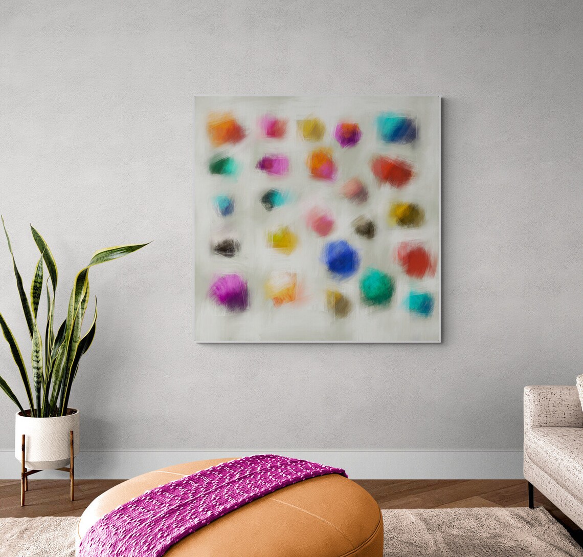 Rainbow Dots Art Print Abstract Colorful Painting Abstract Art - Image 4