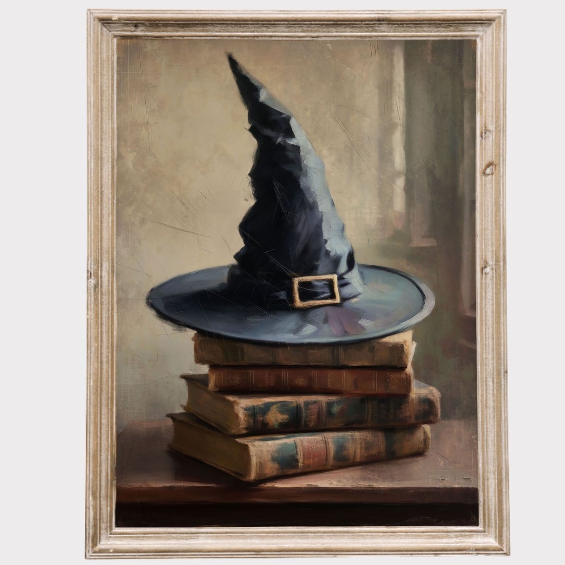 Vintage Witch Hat Resting On A Stack Of Old Books Halloween Poster - Image 4