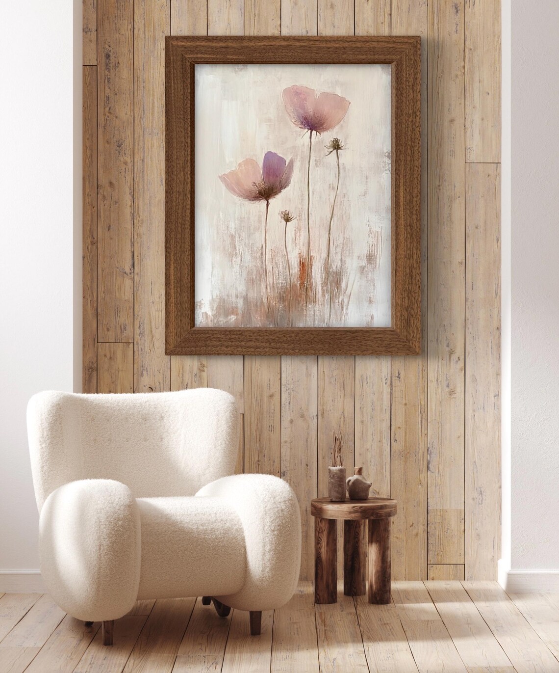 Pink Purple Poppy Flowers Abstract Watercolor Floral Art Poster - Image 3