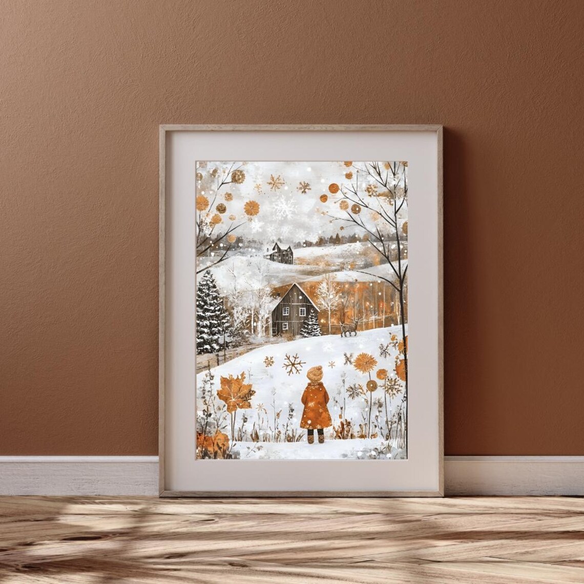 Winter Christmas Village Kid Snowy Forest Art Print - Image 3