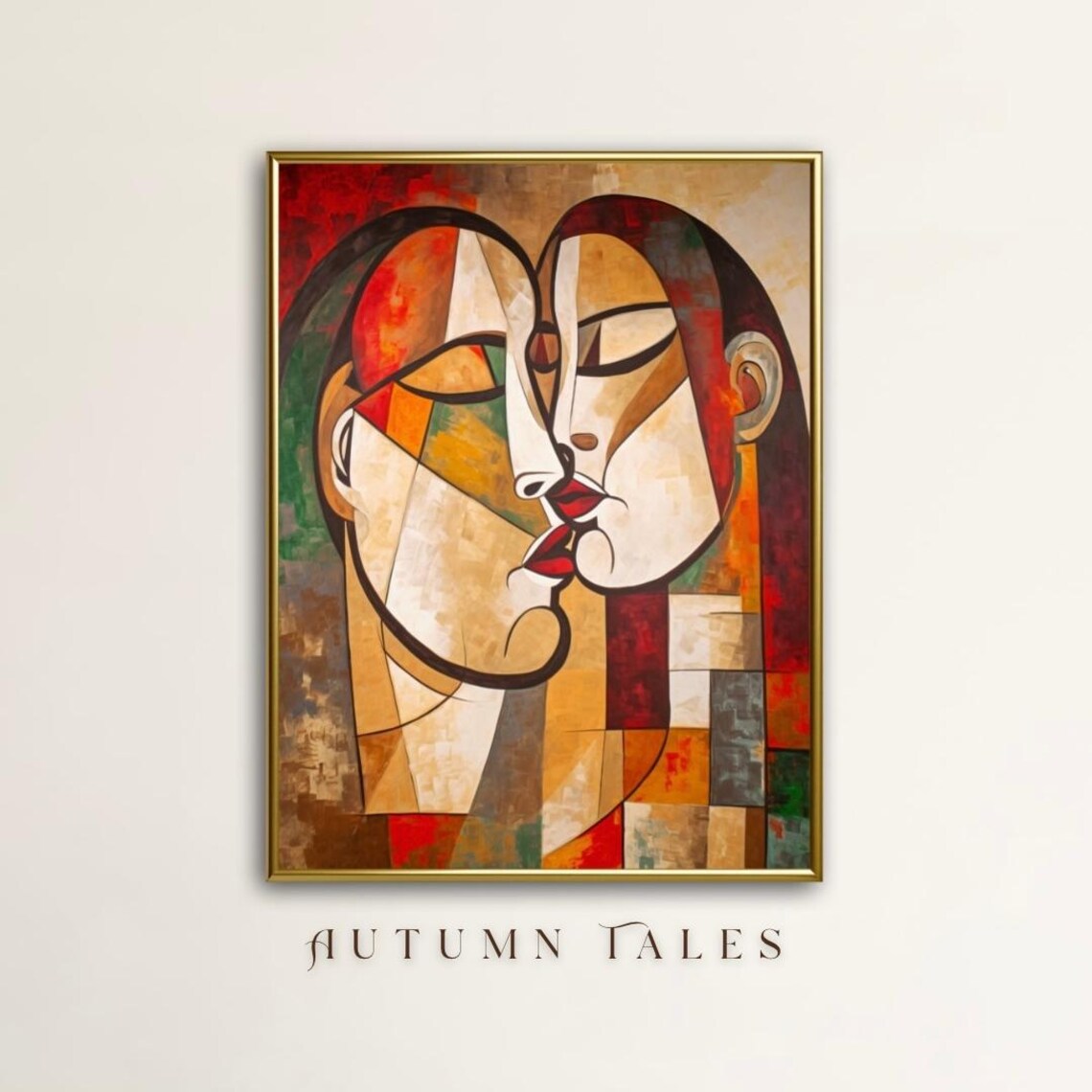 Abstract Female Portrait, Mid-Century Cubism Art Print