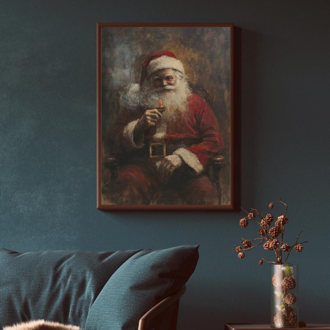 Santa Claus Moody Cozy Wall Art Print - Image 4
