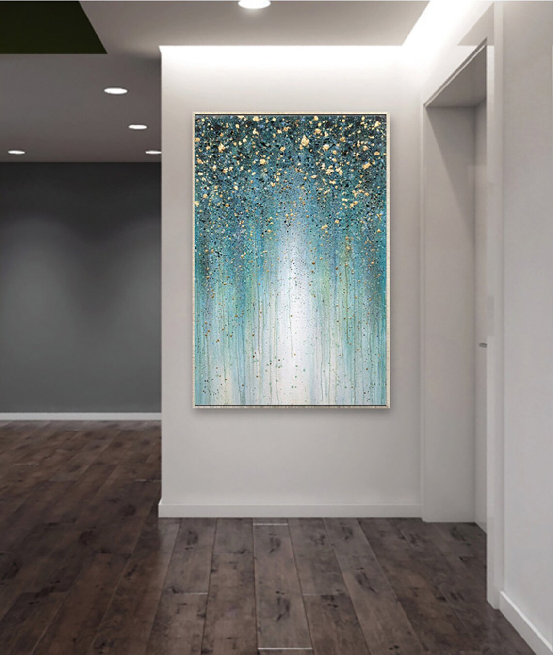 Large Abstract Art, Emerald Green Art Print - Image 3