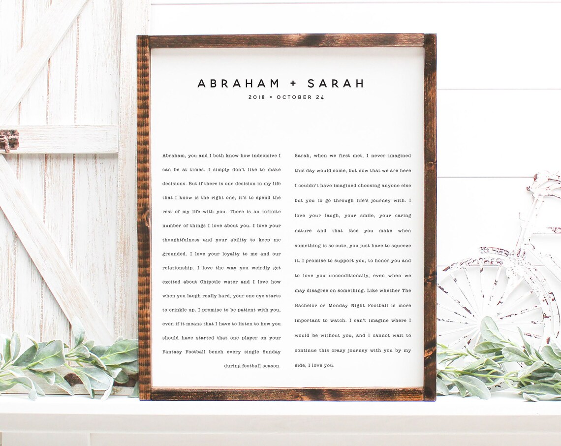 Our Vows Custom Names Dates Wedding Art Print - Image 2