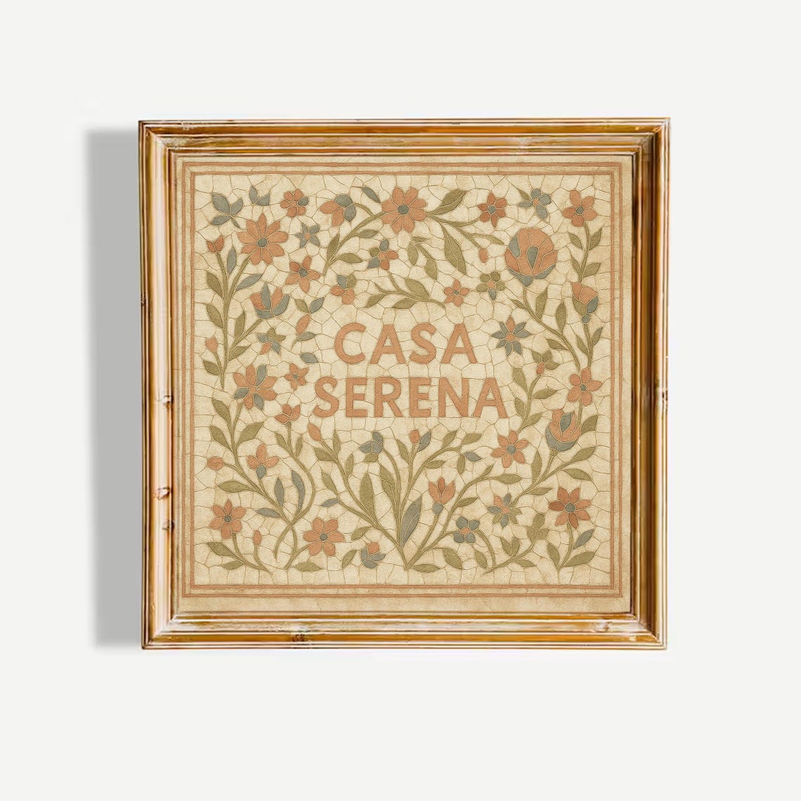 Casa Serena Floral Mosaic Tile Tranquil Home Decor Art Poster