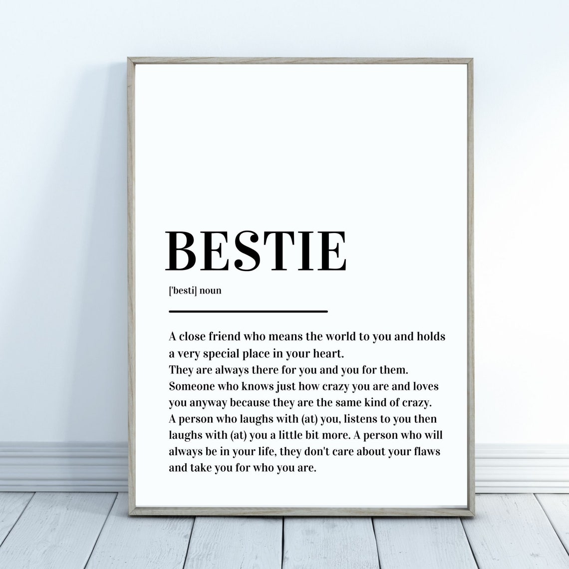 Bestie Definition Best Friendship Friend Quote Dictionary Poster - Image 3