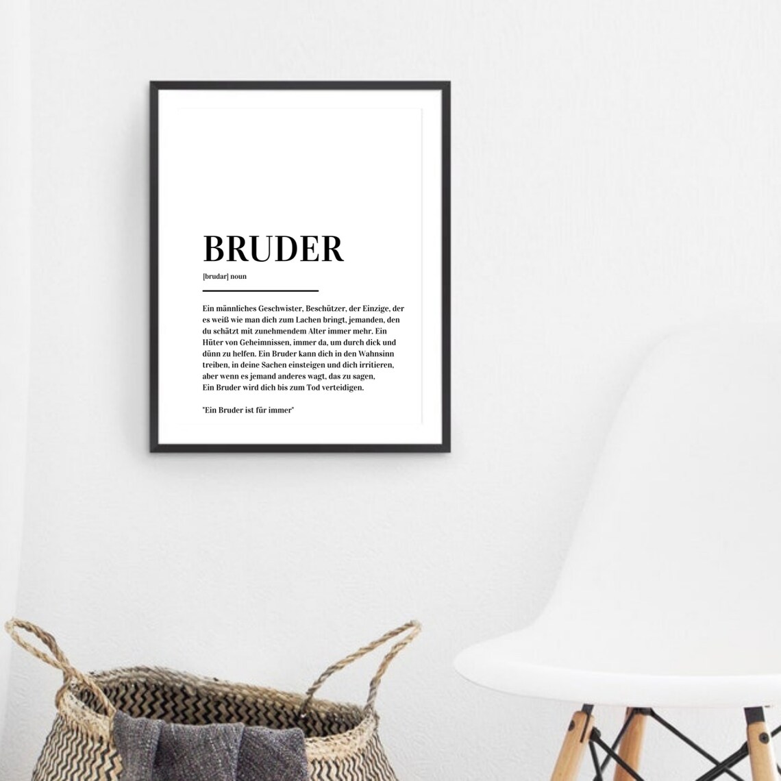 Bruder Definition German Brother Dictionary Family Bond Quote Poster - Image 3