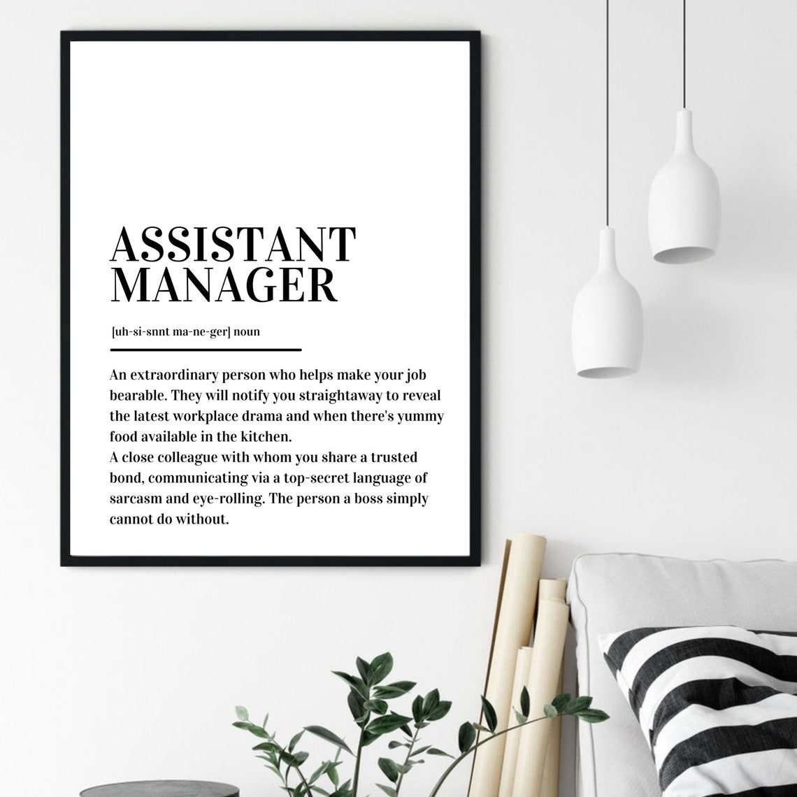 Assistant Manager Definition Coworker Gift Dictionary Style Poster - Image 6
