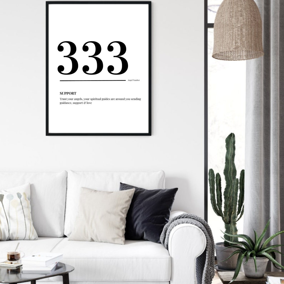 333 Angel Number Support Meaning Minimalist Spiritual Poster - Image 5