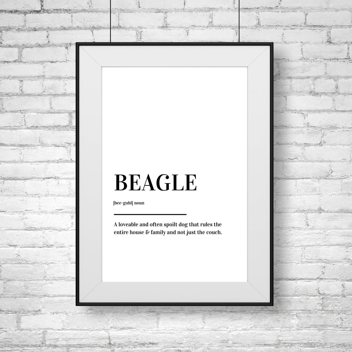 Beagle Definition Dog Breed Funny Dictionary Spoiled Pup Humor Poster - Image 2