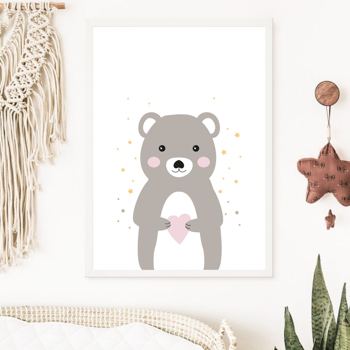 Cute Teddy Bear Nursery Poster Baby Room Woodland Animal Wall Decor - Image 6
