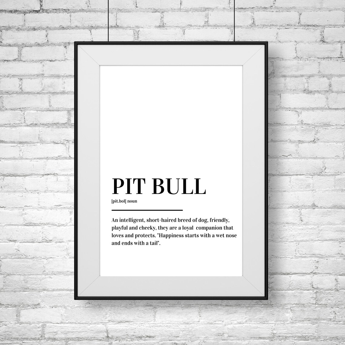 Pit Bull Intelligent Loyal Companion Dog Lover Definition Poster - Image 2
