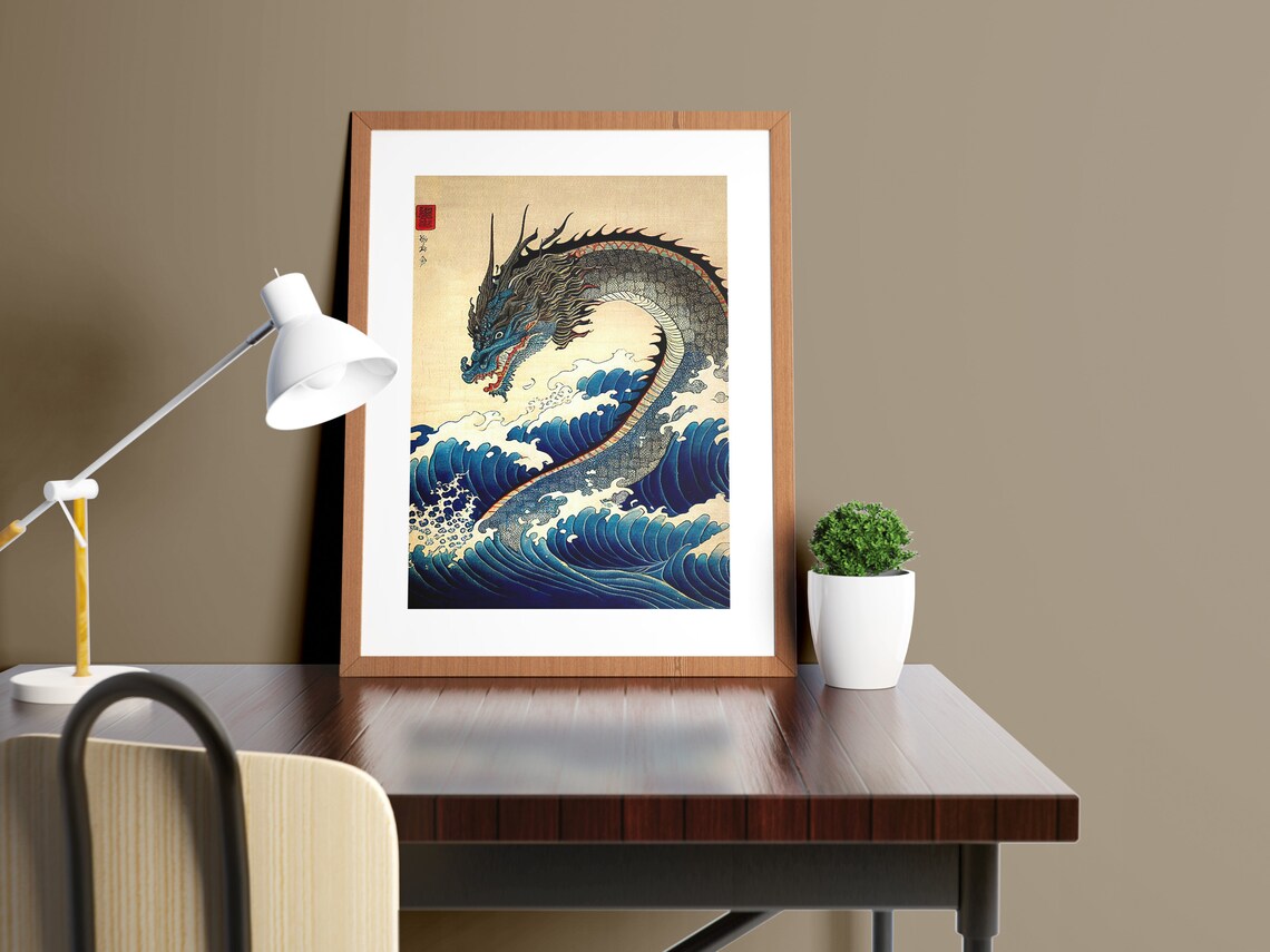 Dragon Japanese Art Style Wall Poster - Image 3