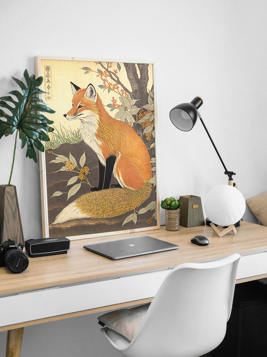 Fox Japanese Art Style Poster, Animal Wall Decor - Image 3