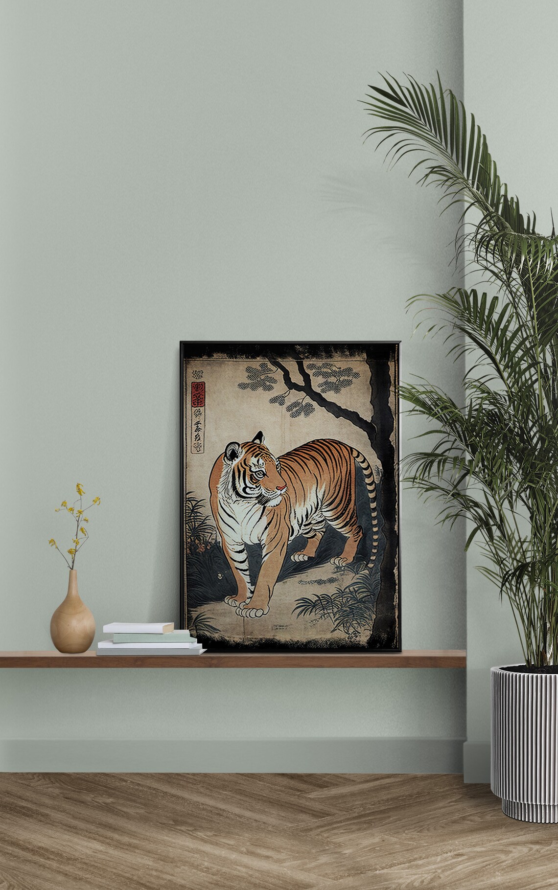 Tiger Japanese Art Style Ukiyo-E Art Print - Image 2