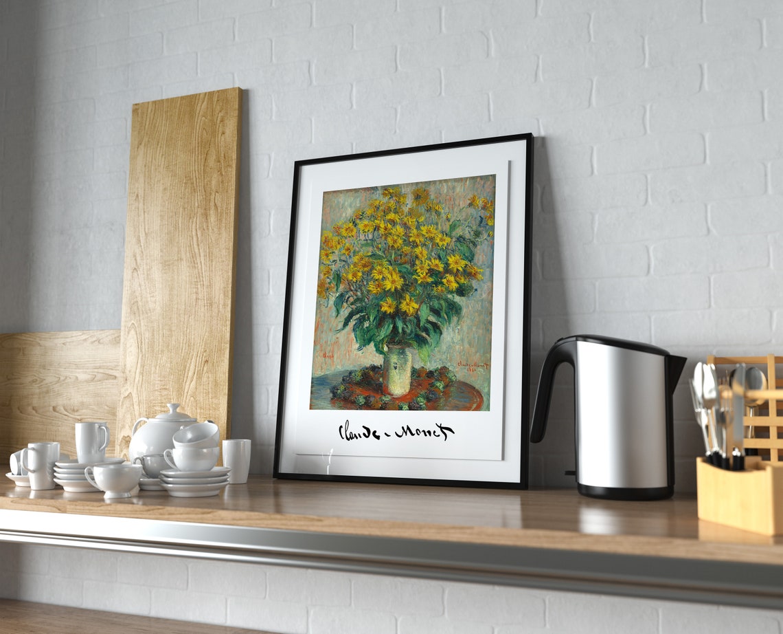 Claude Monet Jerusalem Artichoke Flowers 1880 Artwork Poster - Image 4