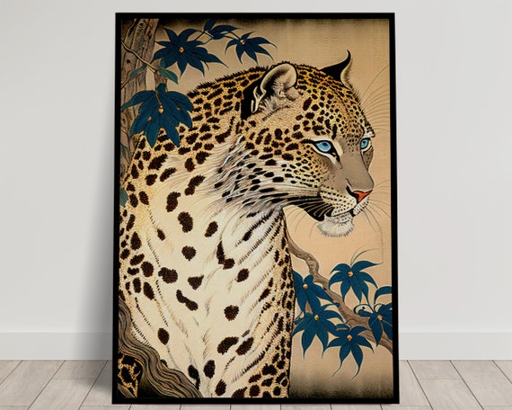 Leopard Japanese Ukiyo-E Art Print Poster