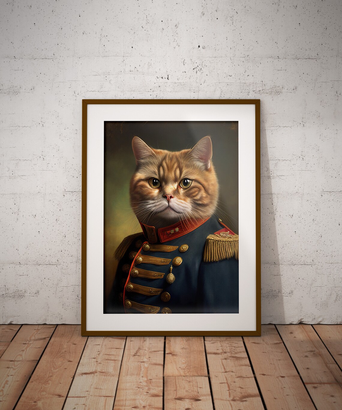 Portrait Of A Red Cat In Military Uniform Poster - Image 3