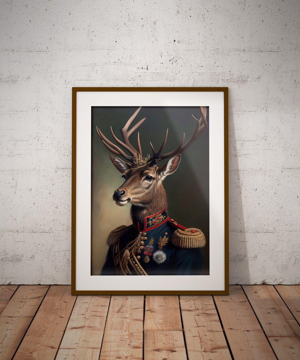 Portrait Of A Deer In Military Uniform Poster - Image 3