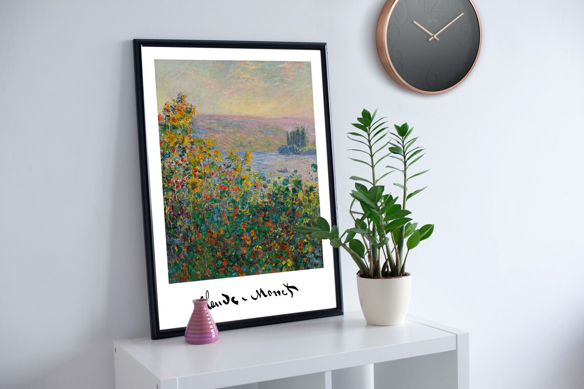 Claude Monet Beds Of Flowers At Vetheuil Garden Scene Poster - Image 2