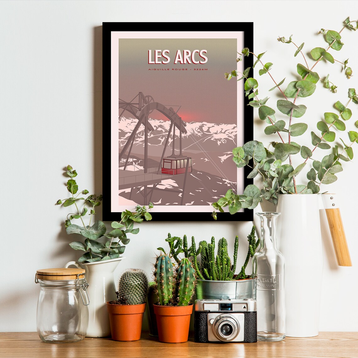 Les Arcs Vintage Travel Poster, Aiguille Rouge - Image 3