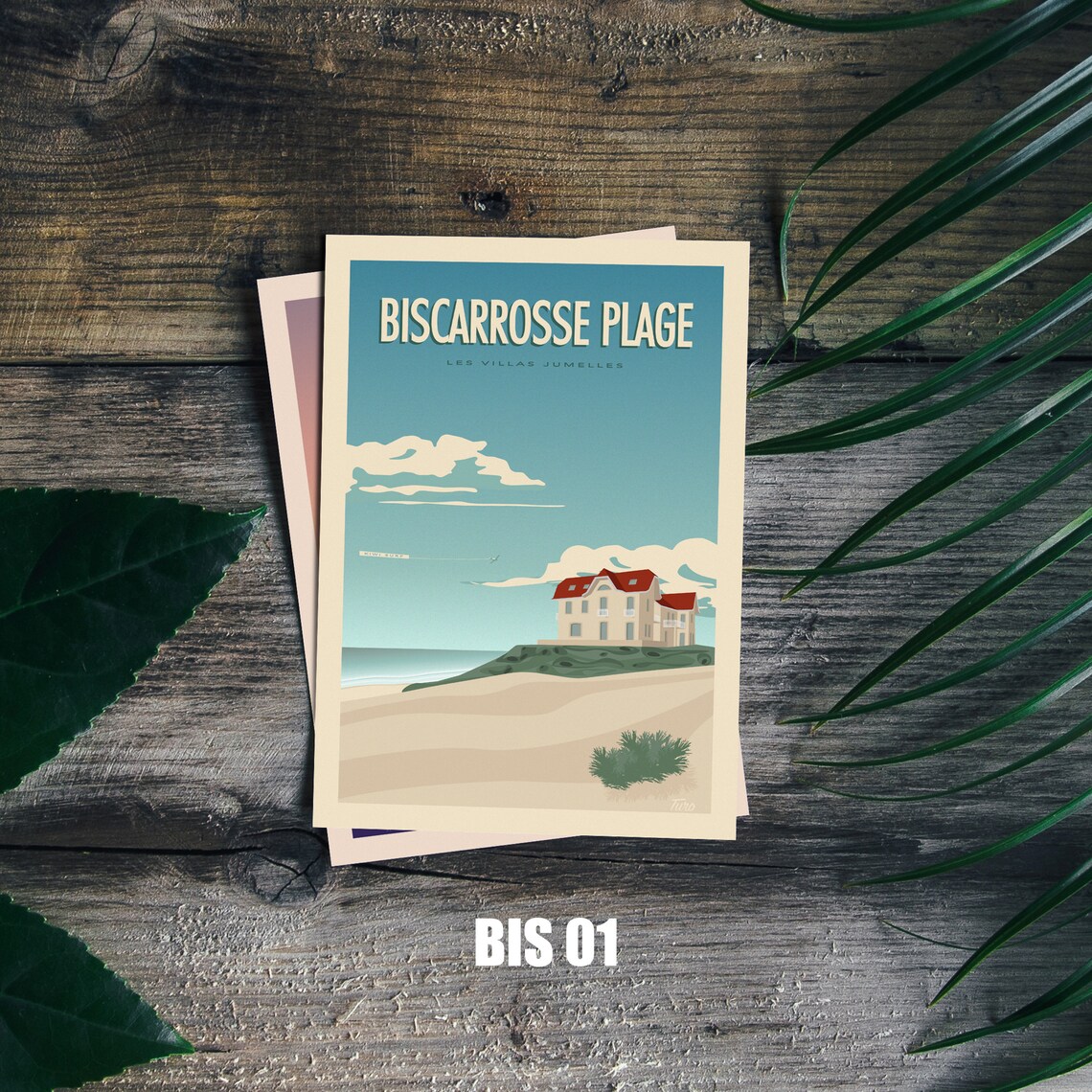 Les Landes Vague Ocean Landscape Travel Poster - Image 2