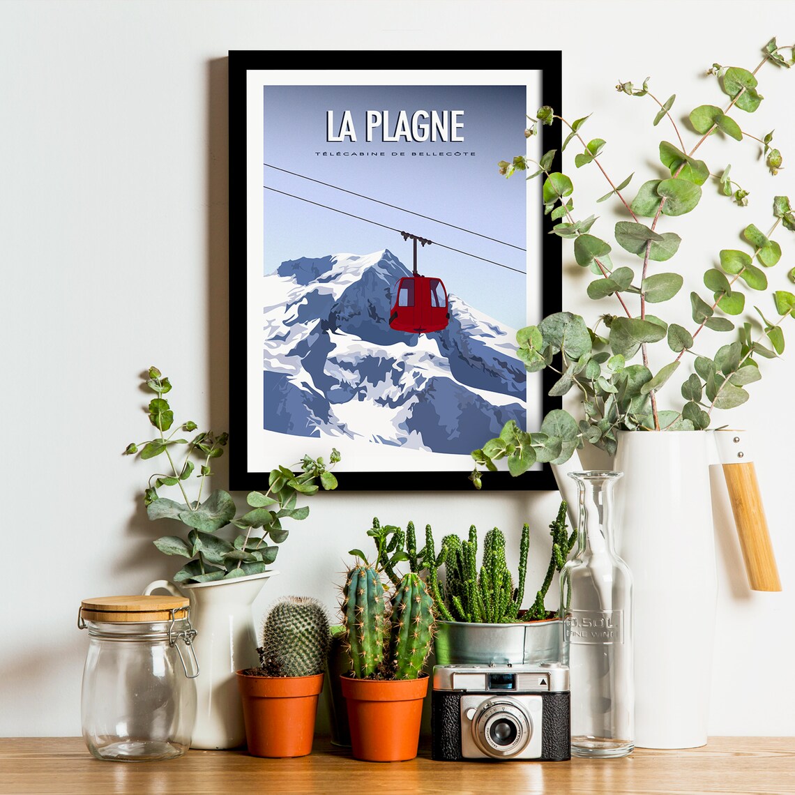 La Plagne Vintage Travel Poster, Gondola Art Print - Image 3