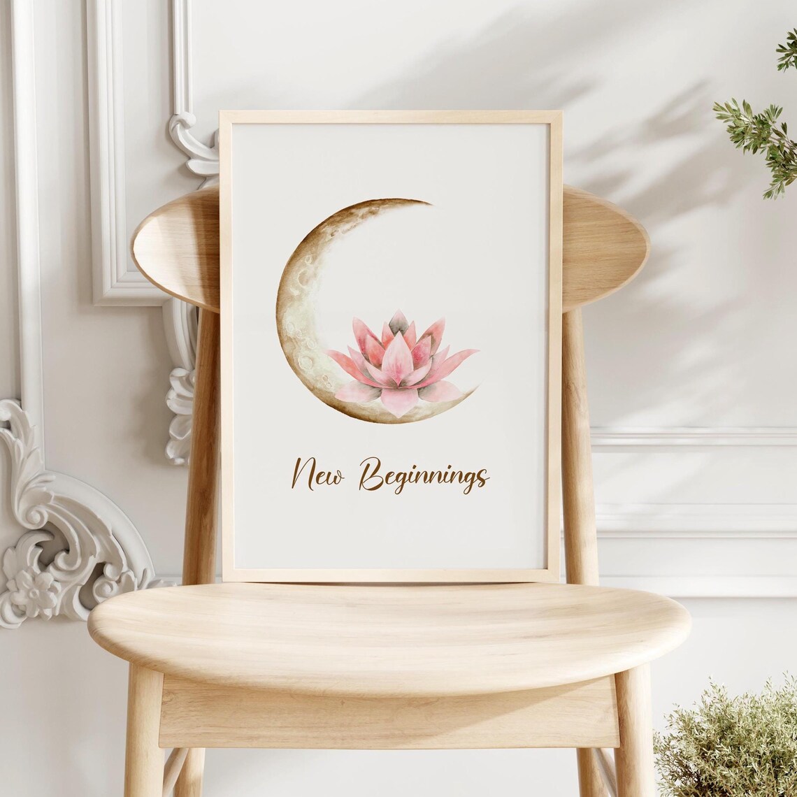 New Beginnings Quote Art Print, Positive Daily Reminder