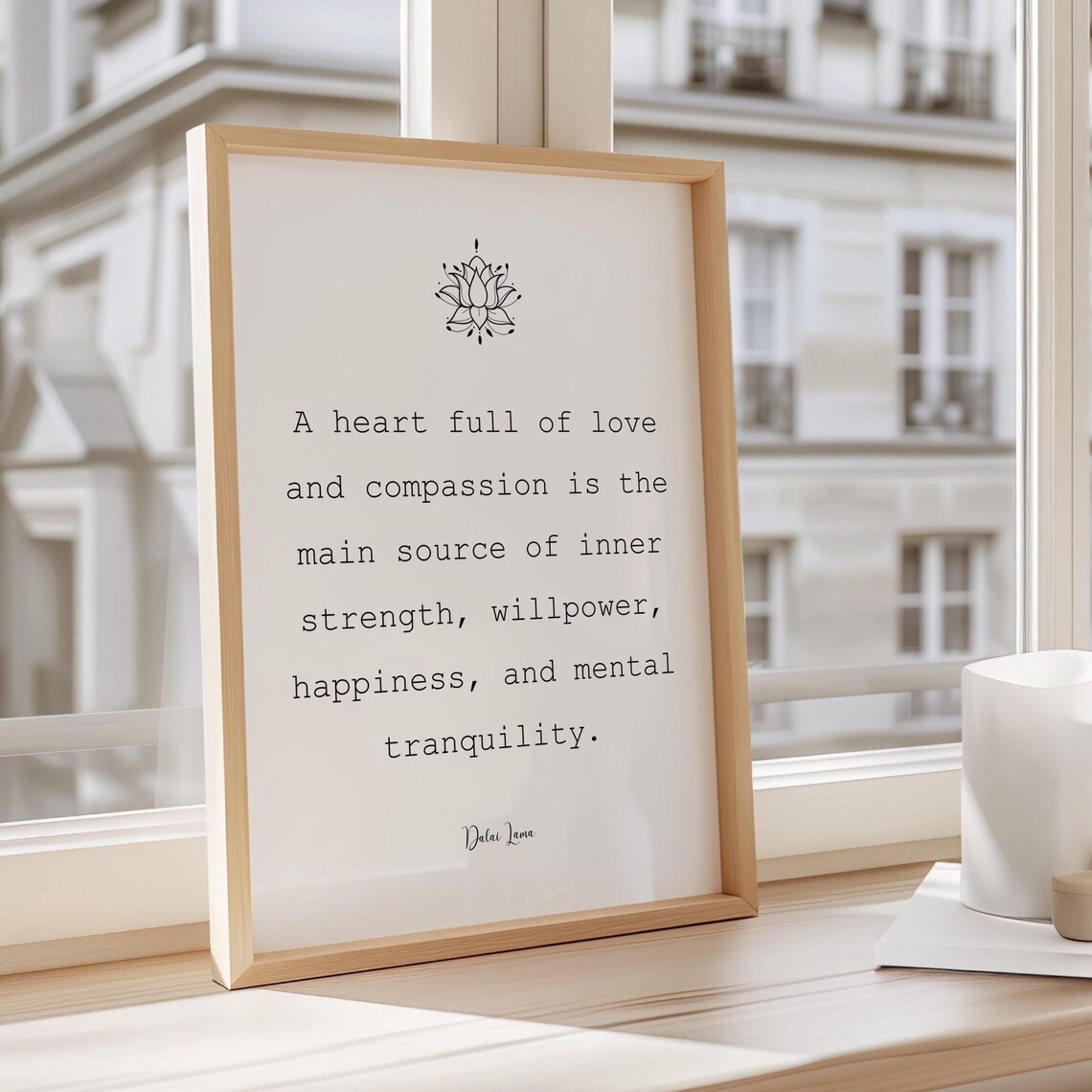 Dalai Lama Quote Art Print, Love And Compassion