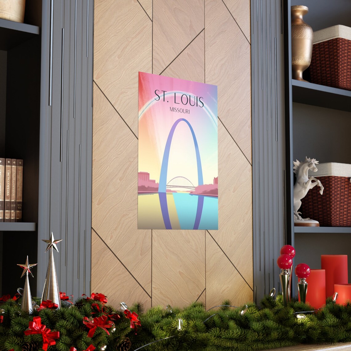 St Louis Travel Poster, Missouri Landmark Art Print - Image 3