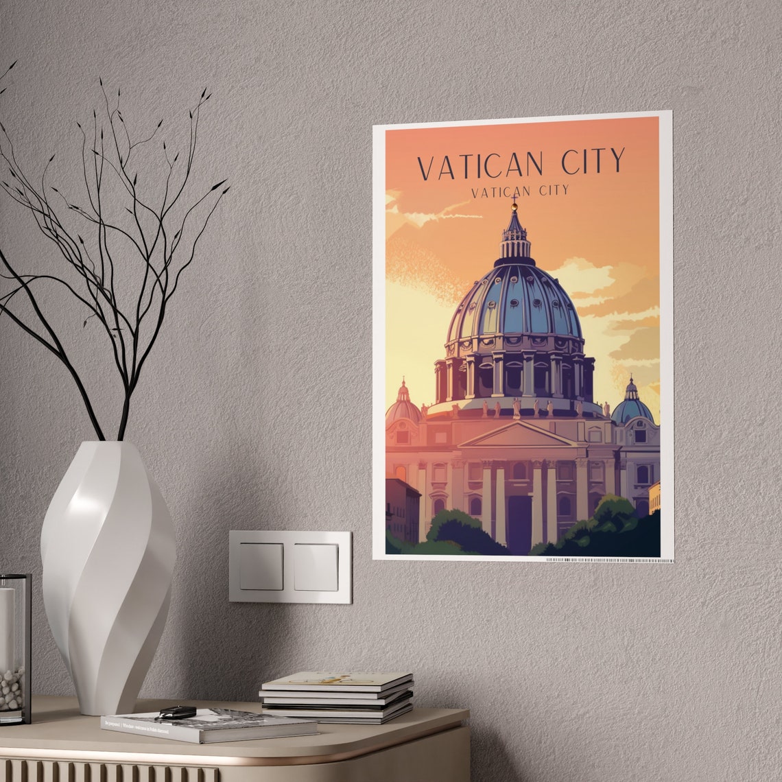 Vatican City Art Deco Travel Poster - Image 5