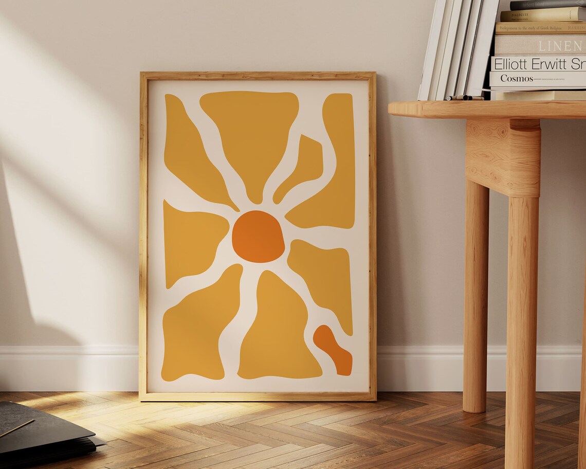 Matisse Yellow Wavy Leaves Boho Wall Art Print - Image 2