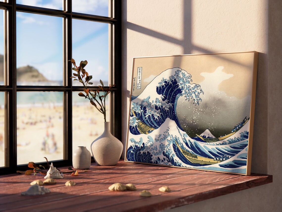 The Great Wave Off Kanagawa Japanese Poster Print - Image 2