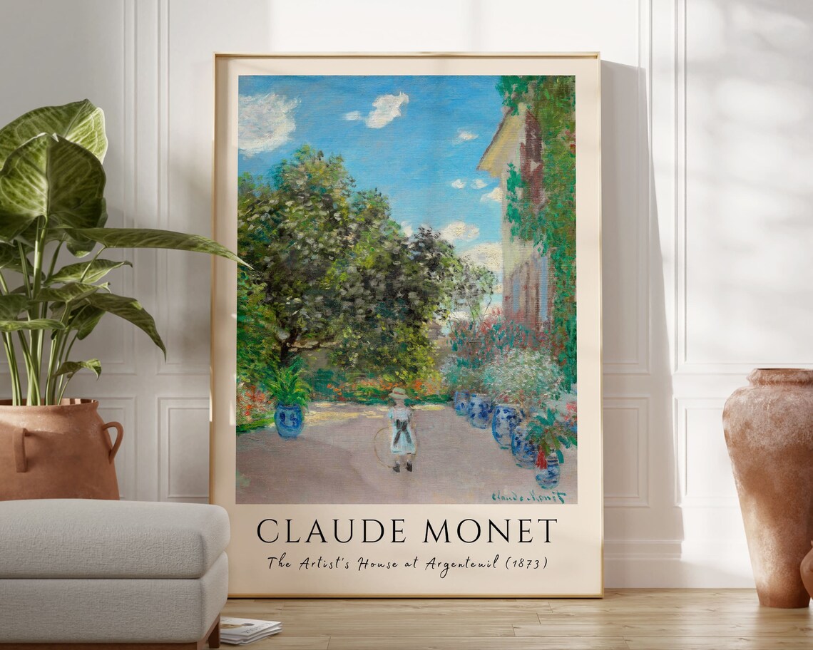 Claude Monet The Artist's House at Argenteuil 1873 Garden Poster