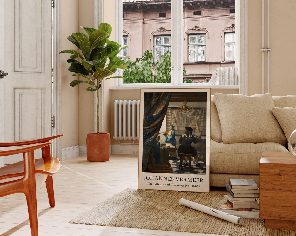 Johannes Vermeer Print The Allegory Of Painting Ca 1666 Johannes Vermeer Poster Gallery Wall Art Exhibition Poster
