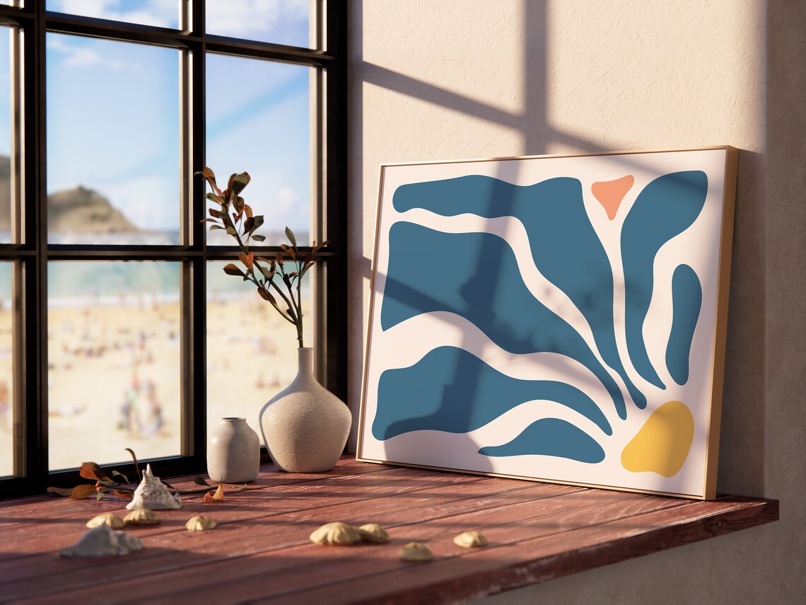 Matisse-Inspired Horizontal Floral Abstract Art Print - Image 2