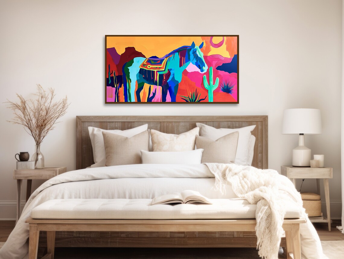 Southwestern Horse, Western Desert Landscape Art Print - Image 2