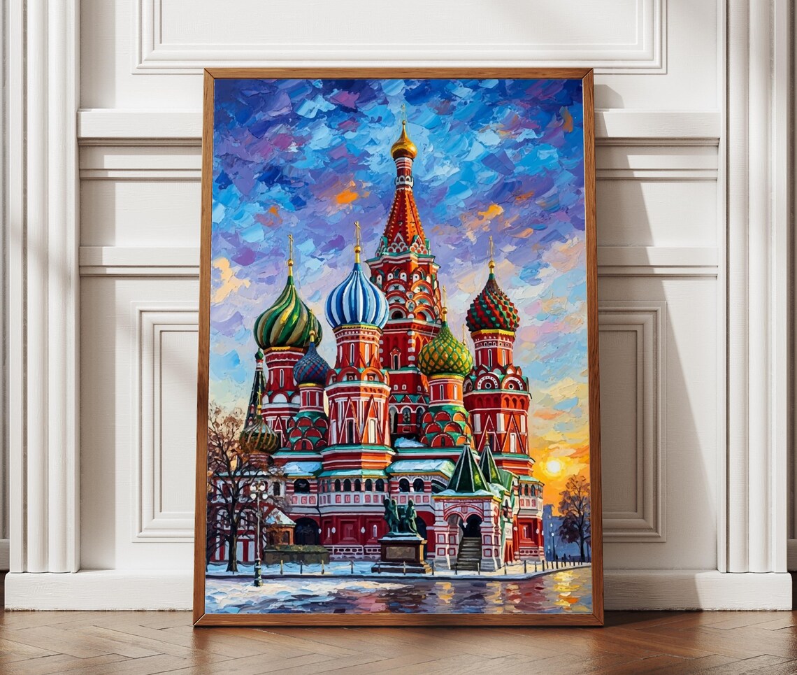 St Basil Cathedral, Moscow Russia Travel Poster