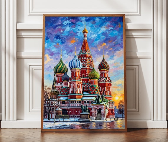 St Basil Cathedral, Moscow Russia Travel Poster