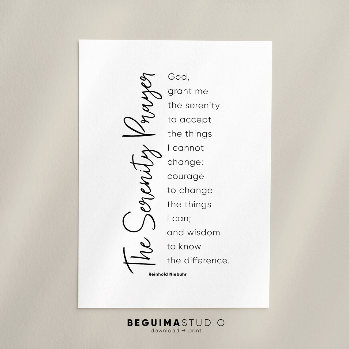 Serenity Prayer Christian Wall Art Print - Image 3