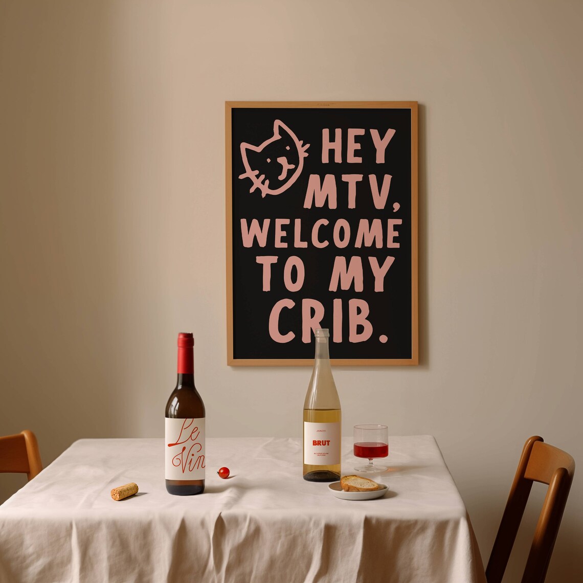 Hey Mtv Welcome To My Crib Cat Quote Art Print - Image 2