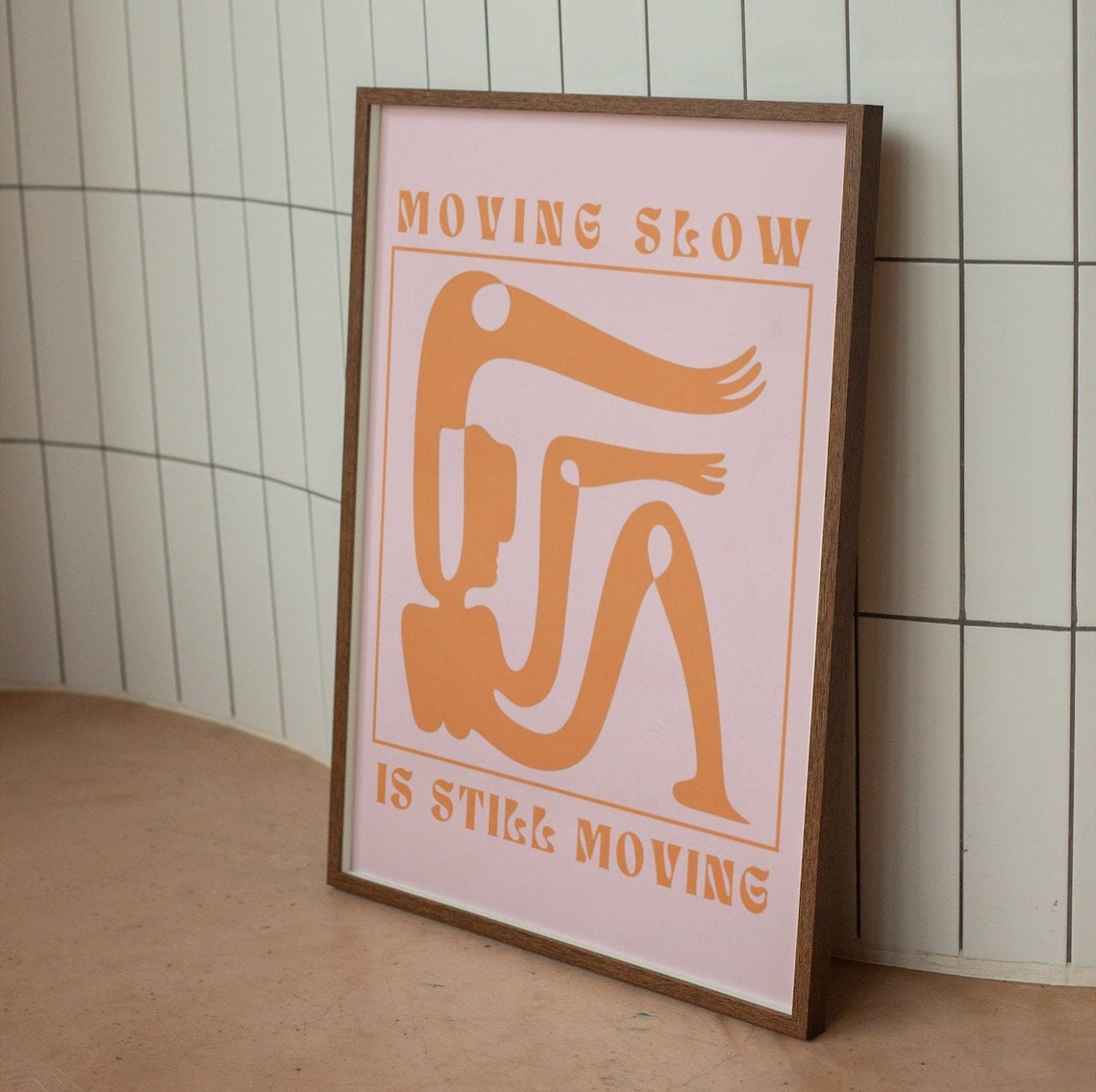 Matisse Style Moving Slow Is Still Moving Orange Quote Print - Image 2