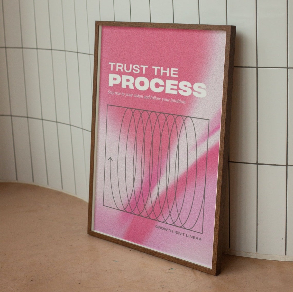 Trust the Process Pink Aura Motivational Poster Growth Mindset Art - Image 2
