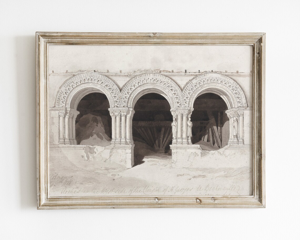 Vintage Arches Architecture Art Print, Neutral