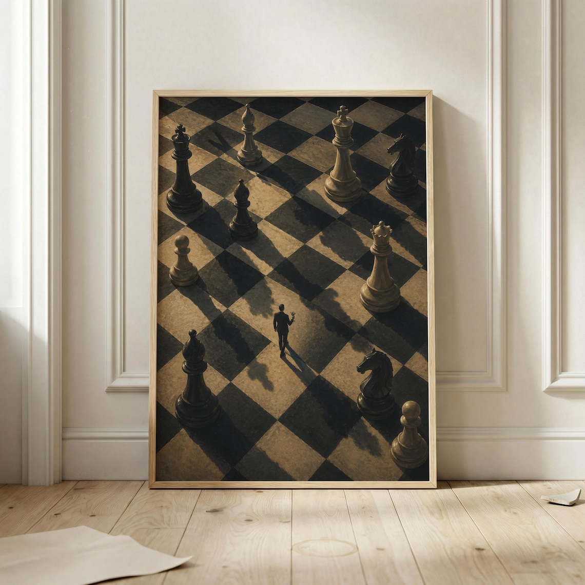 Vintage Chess Poster, Dark Academia Decor