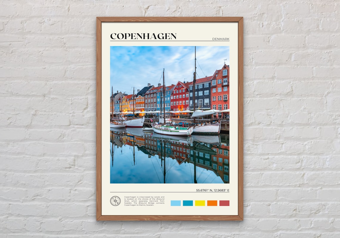 Copenhagen Travel Photo Poster, Europe Wall Art