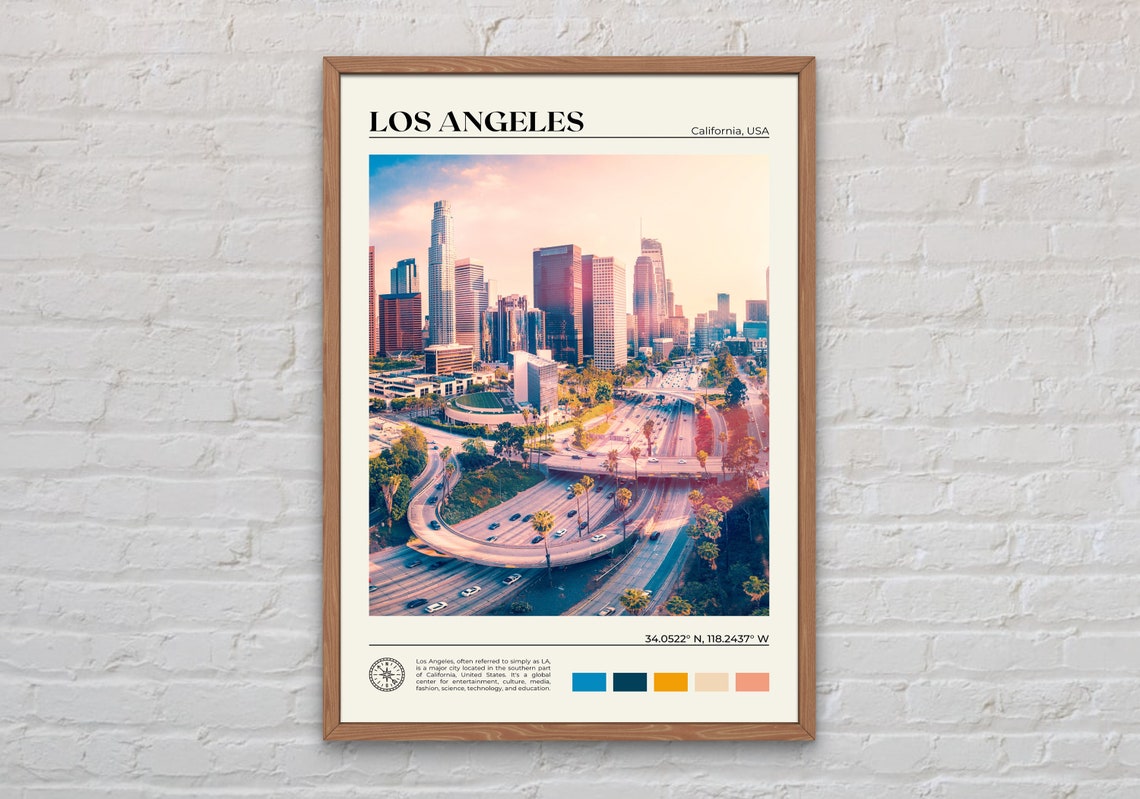 Real Photo Los Angeles Print Los Angeles Wall Art Los Angeles Poster Los Angeles Photo Los Angeles Poster Print California